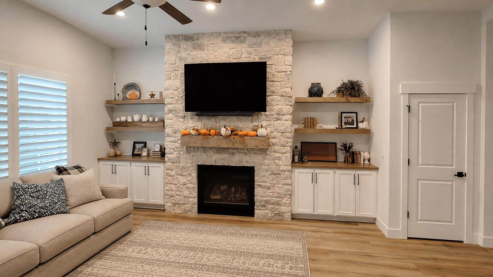 Custom Stone Fireplace